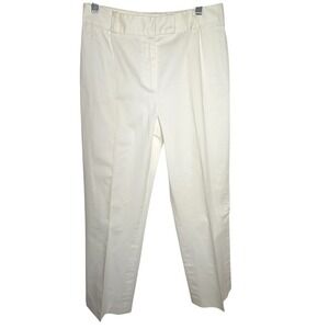 J.‎ McLaughlin Classic Cropped Pants Cotton Blend White Size 10
